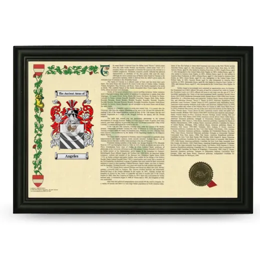 Angeles Armorial Landscape Framed - Black