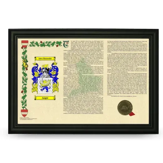 Angre Armorial Landscape Framed - Black