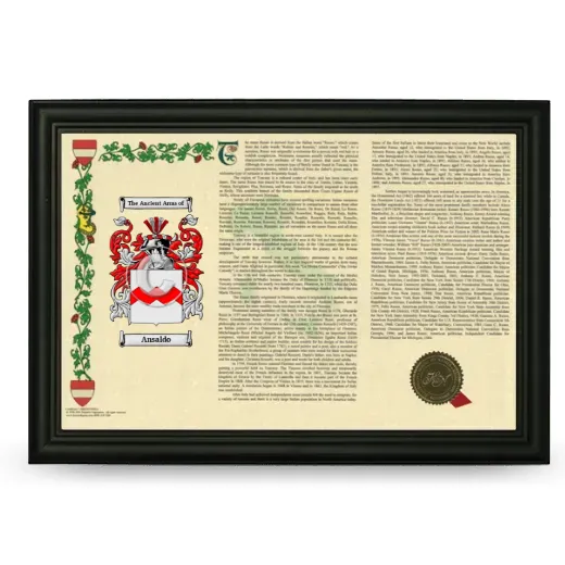 Ansaldo Armorial Landscape Framed - Black