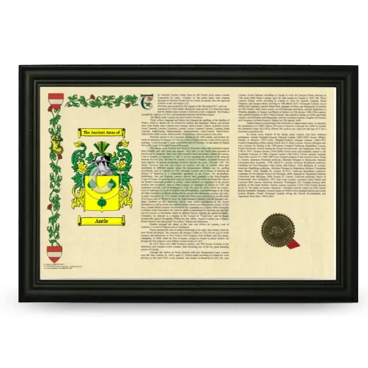 Antle Armorial Landscape Framed - Black