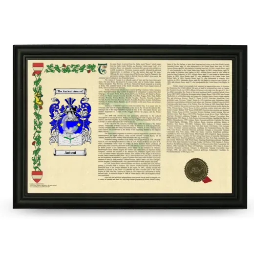Antoni Armorial Landscape Framed - Black