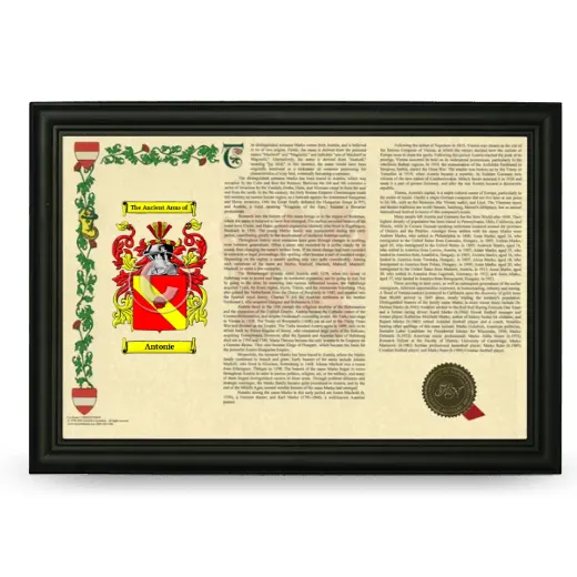 Antonie Armorial Landscape Framed - Black