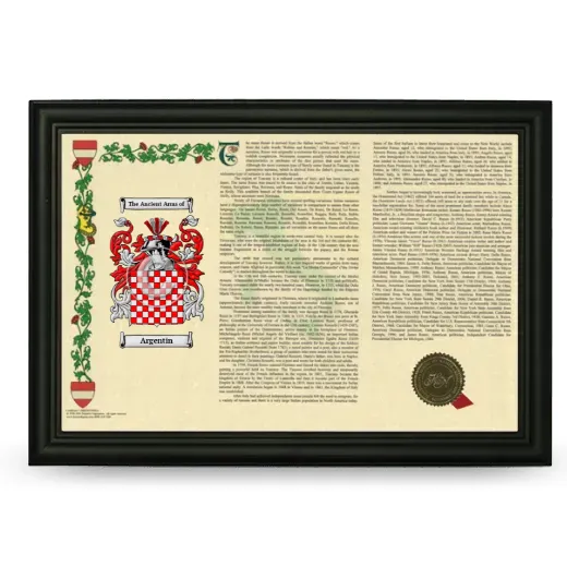 Argentin Armorial Landscape Framed - Black