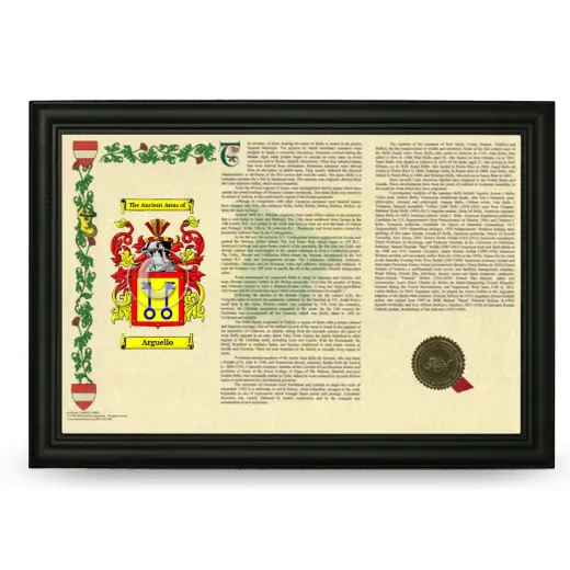 Arguello Armorial Landscape Framed - Black