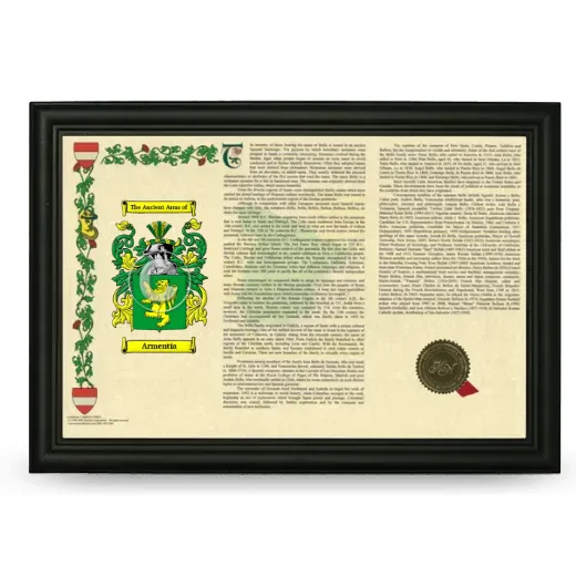 Armentia Armorial Landscape Framed - Black