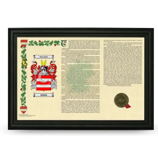 Arnem Armorial Landscape Framed - Black