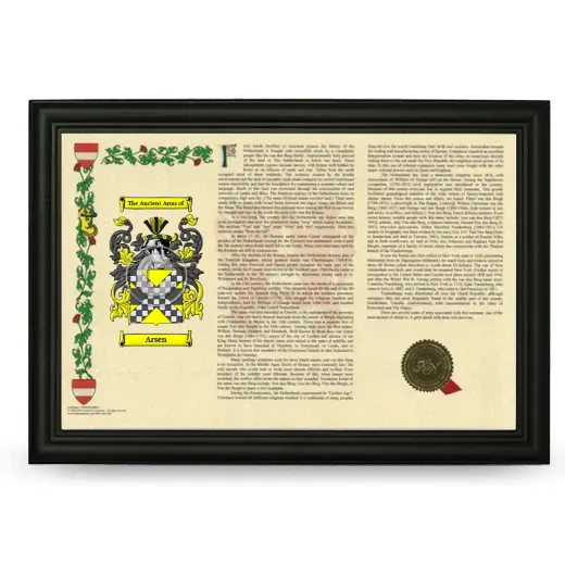 Arsen Armorial Landscape Framed - Black