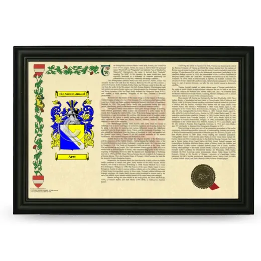 Arzt Armorial Landscape Framed - Black