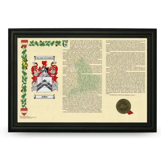 Ashes Armorial Landscape Framed - Black