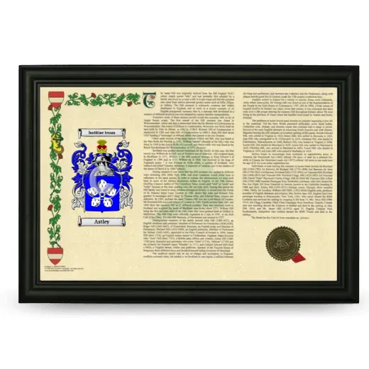 Astley Armorial Landscape Framed - Black