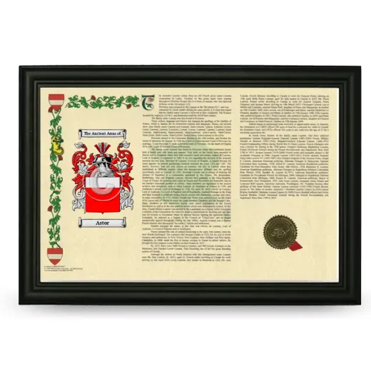 Astor Armorial Landscape Framed - Black