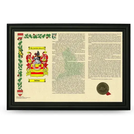 Babun Armorial Landscape Framed - Black