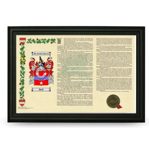 Bach Armorial Landscape Framed - Black