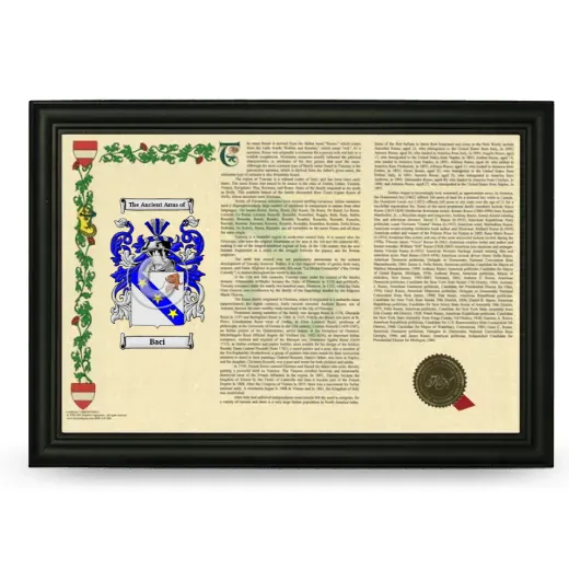 Baci Armorial Landscape Framed - Black