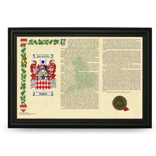Baggins Armorial Landscape Framed - Black