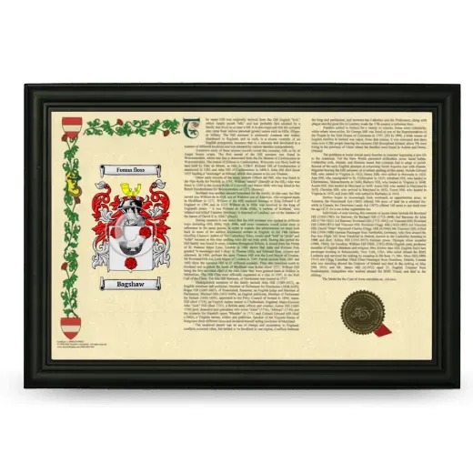 Bagshaw Armorial Landscape Framed - Black