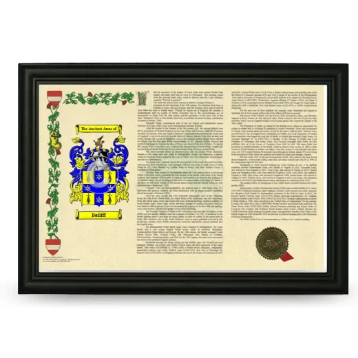 Bailiff Armorial Landscape Framed - Black
