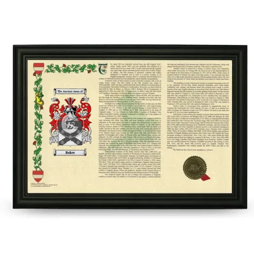 Baker Armorial Landscape Framed - Black