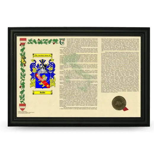 Balde Armorial Landscape Framed - Black