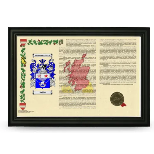 Baldie Armorial Landscape Framed - Black