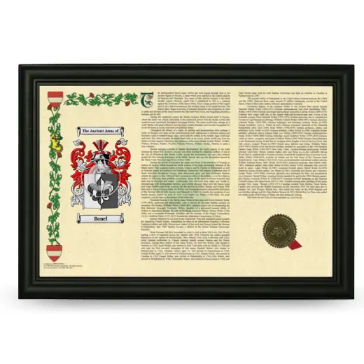 Banel Armorial Landscape Framed - Black