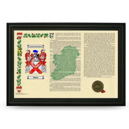 Baren Armorial Landscape Framed - Black