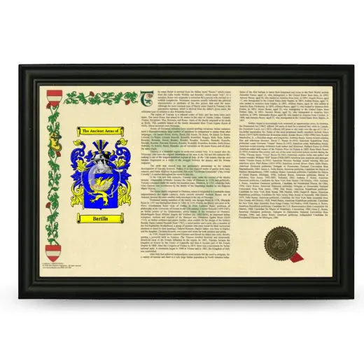 Barilla Armorial Landscape Framed - Black