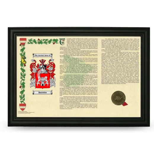 Barretto Armorial Landscape Framed - Black