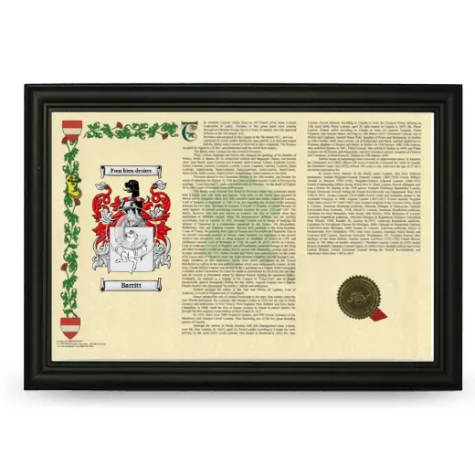 Barritt Armorial Landscape Framed - Black
