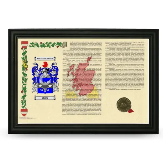 Barrs Armorial Landscape Framed - Black