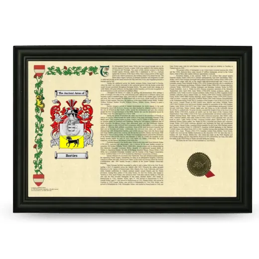 Barties Armorial Landscape Framed - Black