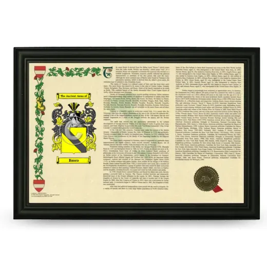 Basco Armorial Landscape Framed - Black
