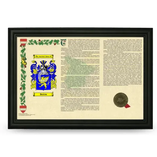 Basten Armorial Landscape Framed - Black