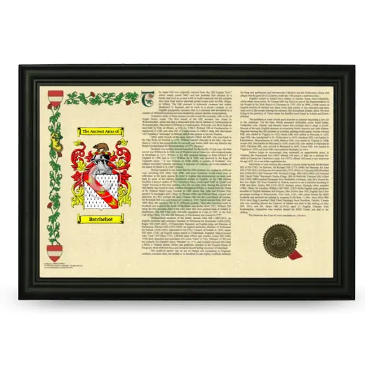 Batchehot Armorial Landscape Framed - Black