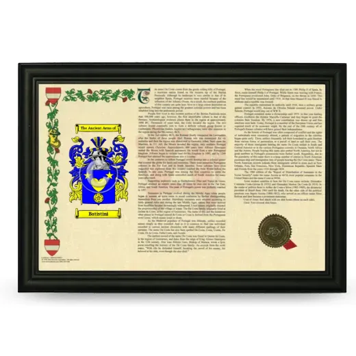 Batistini Armorial Landscape Framed - Black