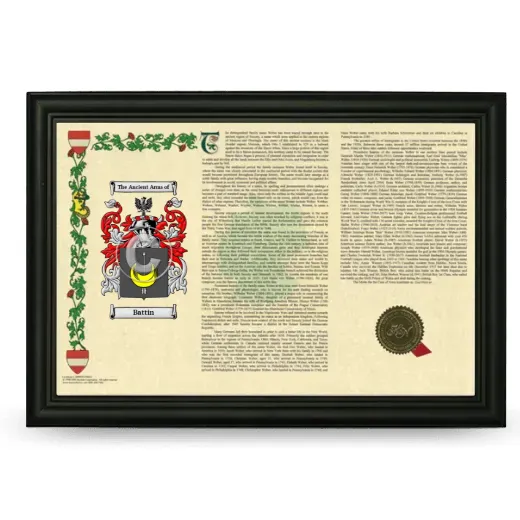 Battin Armorial Landscape Framed - Black