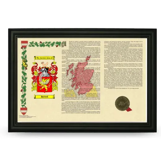 Batwel Armorial Landscape Framed - Black