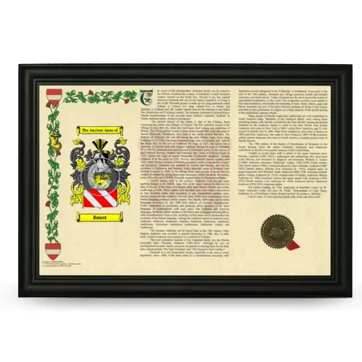 Bauer Armorial Landscape Framed - Black