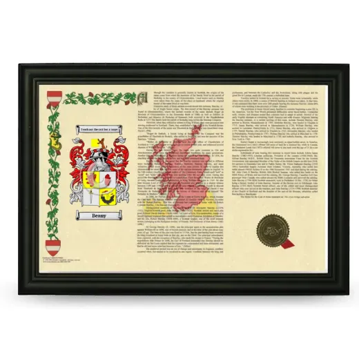 Beany Armorial Landscape Framed - Black