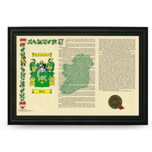 Beary Armorial Landscape Framed - Black