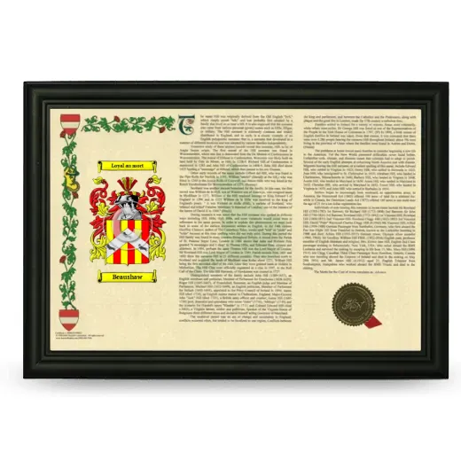 Beaushaw Armorial Landscape Framed - Black