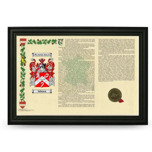 Bebeaux Armorial Landscape Framed - Black