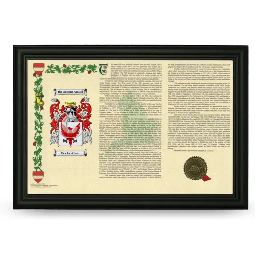 Beckerthon Armorial Landscape Framed - Black