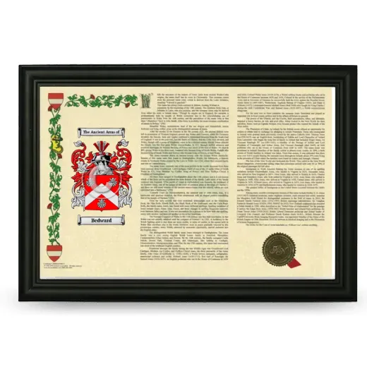 Bedward Armorial Landscape Framed - Black