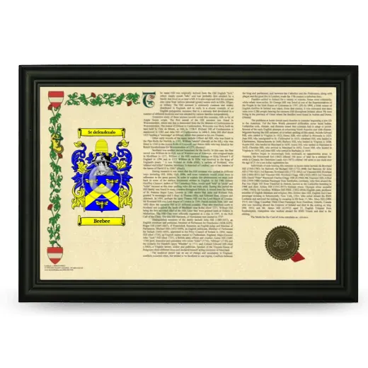 Beebee Armorial Landscape Framed - Black
