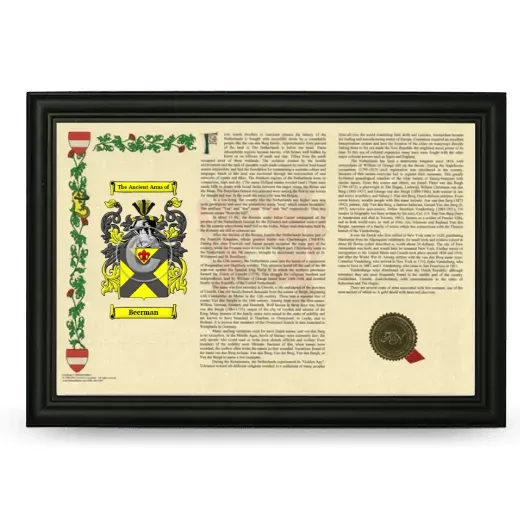 Beerman Armorial Landscape Framed - Black