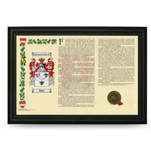 Beets Armorial Landscape Framed - Black