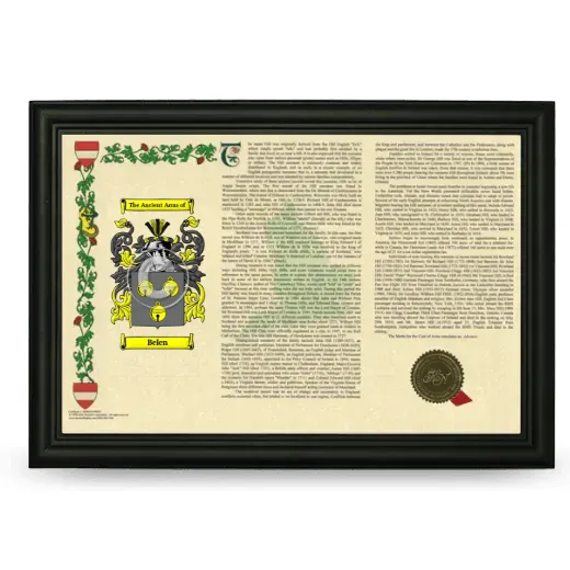 Belen Armorial Landscape Framed - Black