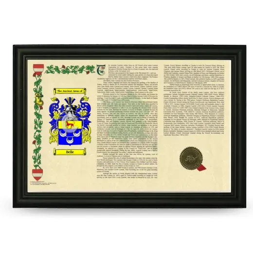 Belle Armorial Landscape Framed - Black