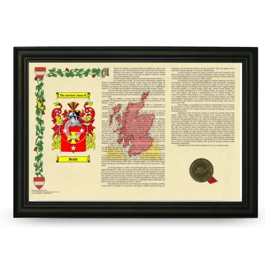 Benit Armorial Landscape Framed - Black